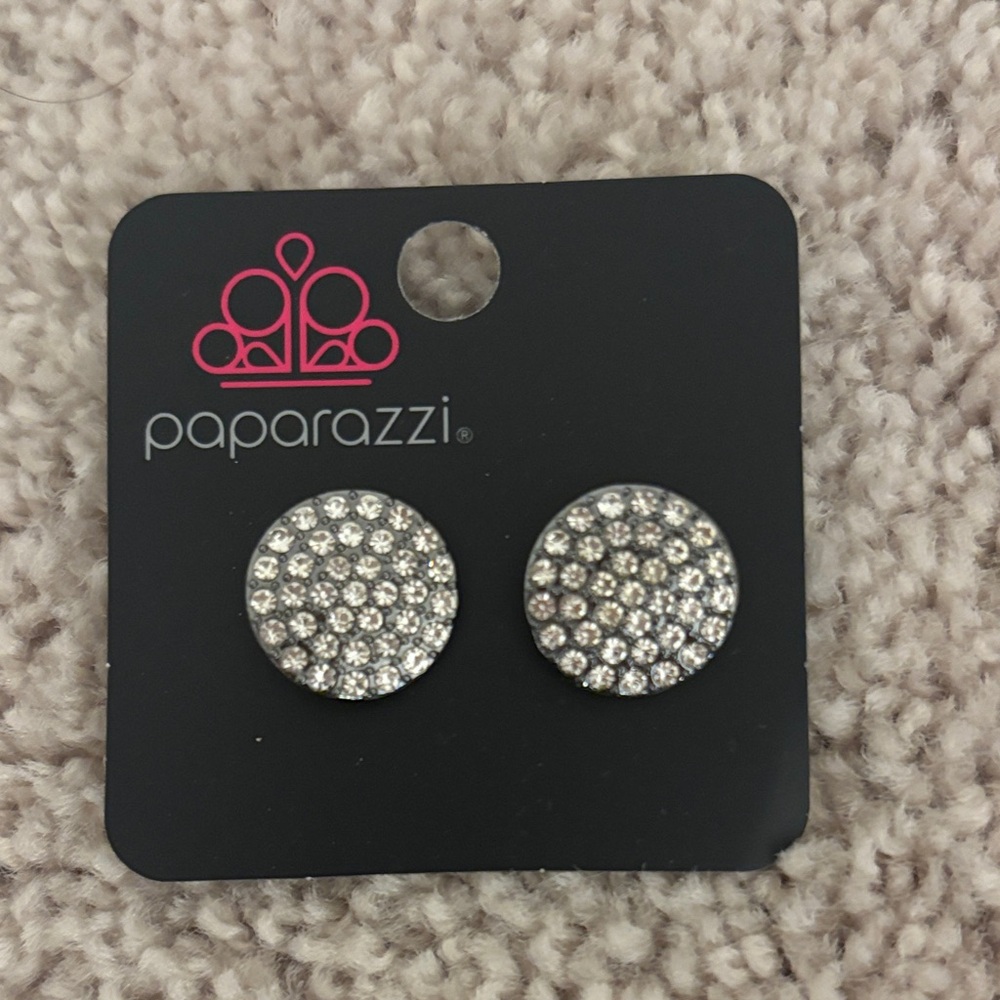 Paparazzi Dazzling Silver Crystal Earrings